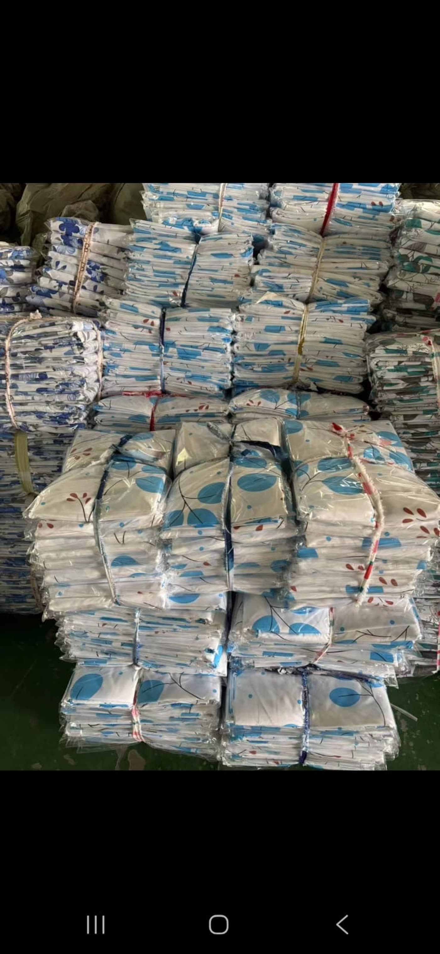 Bundled stock of printed fabric