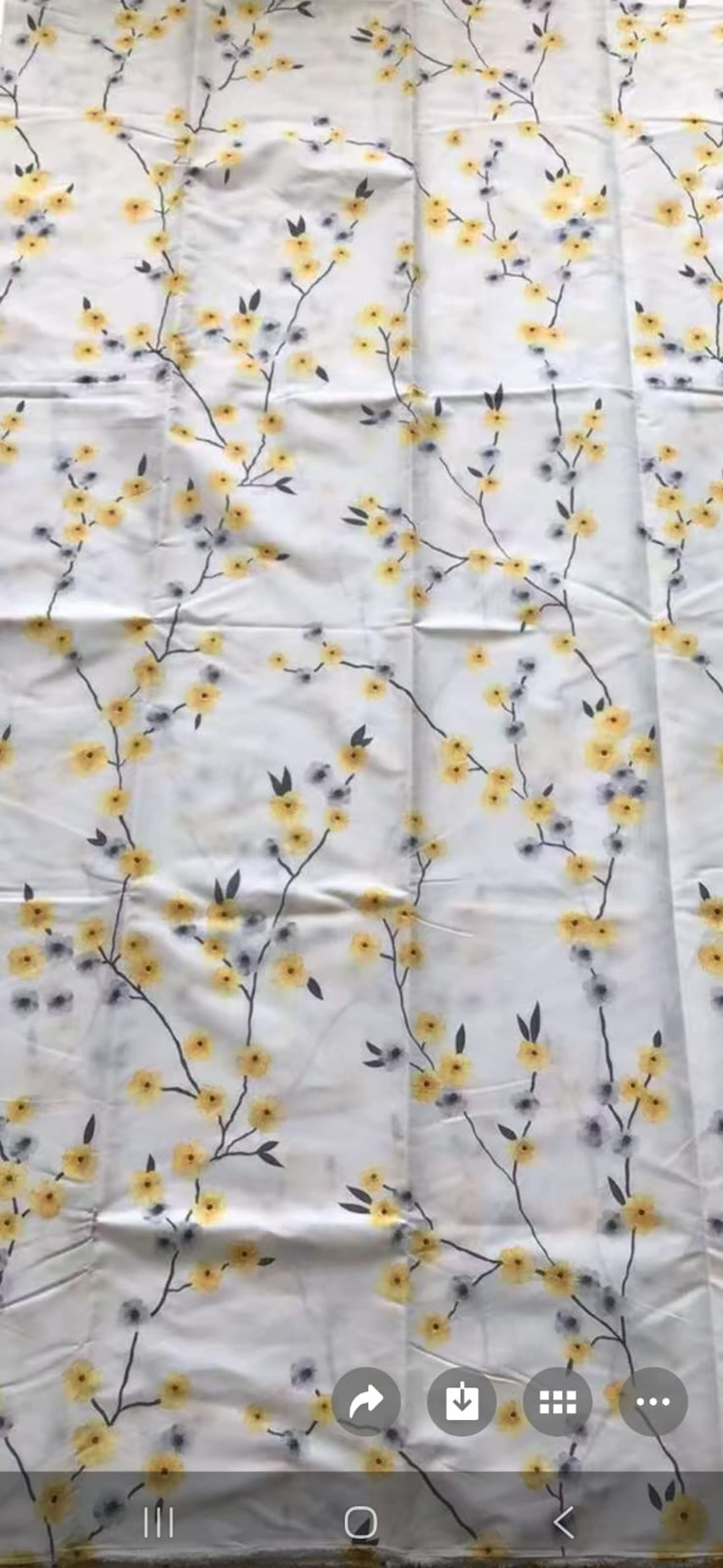 Yellow blossom print fabric swatch