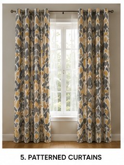 Patterned curtains style reference
